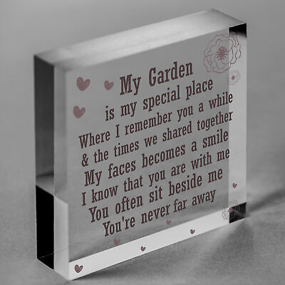 Wood Heart Garden Memorial Plaque Present Home Fence Shed Sign Friend Gifts