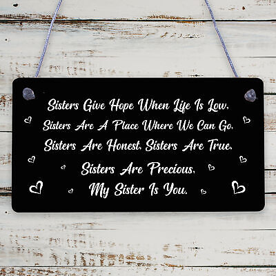 Sister Is You Handmade Beautiful Sisters Friend Gift Hanging Plaque Present Sign