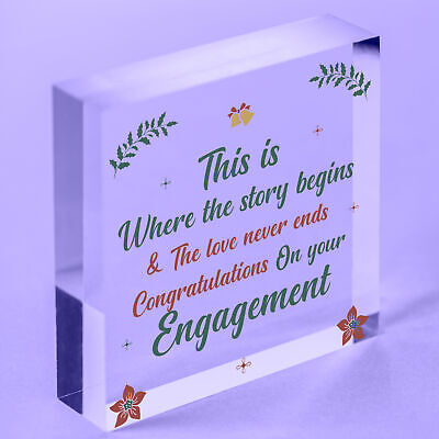 Congratulations On Your Engagement Mr & Mrs Wedding Gift Wooden Heart Plaque