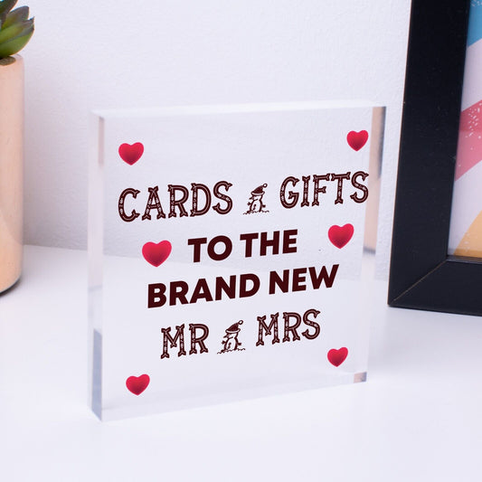 Cards & Gifts New Mr & Mrs Wedding Post Box Gift Table Decoration Plaque Sign