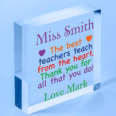 Personalised Rainbow Teacher Thank You Gifts Best Teacher Appreciation Plaque