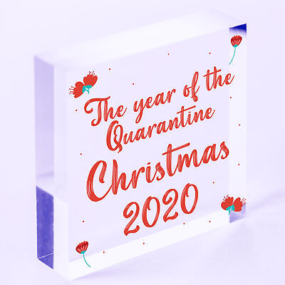 Quarantine 2020 Memory Christmas Tree Bauble Engraved Heart Xmas Decoration