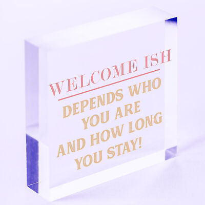 Welcome Sign WELCOME ISH Hanging Door Sign Funny Wall Decor Home Sign