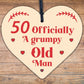 Rude 50th Birthday Funny Wooden Heart Birthday Gift For Dad Uncle Gift For Him