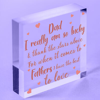 Dad Gifts For Christmas Wooden Heart Dad Daddy GIFT From Daughter Son Thank You