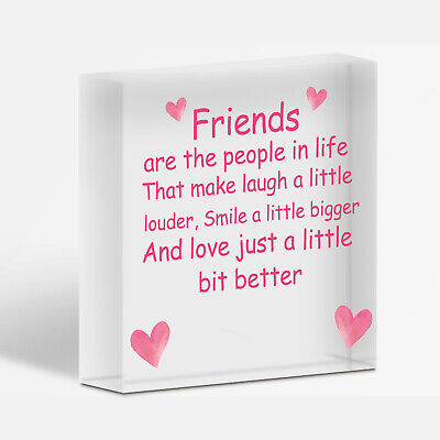 BEST FRIEND PLAQUE Thank You Gifts For Her Birthday Gifts For Her Him Keepsake