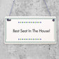 Funny Best Seat In The House Toilet Bathroom Loo Sign Hanging Wall Door Plaque