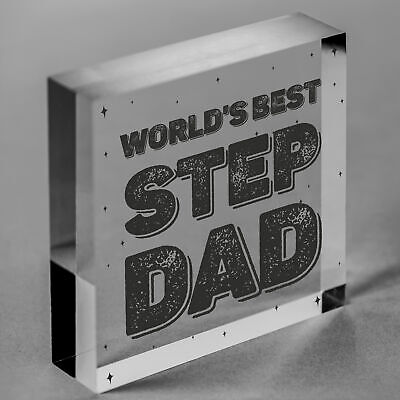 Step Dad Gifts Wooden Keyring Fathers Day Gift For Step Dad Birthday Gift