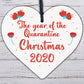 Quarantine 2020 Memory Christmas Tree Bauble Engraved Heart Xmas Decoration