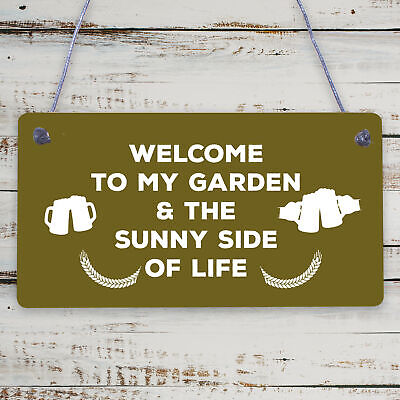 Welcome To My Garden Plaque Outdoor Shed Sign Novelty Chic Decor Friendship Gift