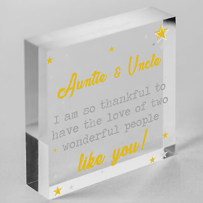 Auntie Gifts For Uncle Thank You Wooden Heart Plaque Chic Sign Birthday Presents