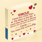 Uncle Birthday Gifts Wooden Heart Plaque Uncle Birthday Card Thank You Gifts