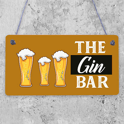 Drink Gin Bar Funny Alcohol Gift Man Cave Home Bar Hanging Plaque Pub Sign Gifts