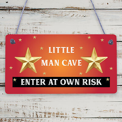 Man Cave Sign Hanging Door Bedroom Wall Plaque Shed Room Son Dad Birthday Gift