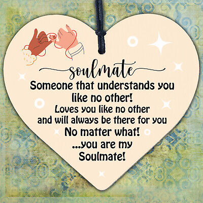 Soulmate Gift Wooden Heart Valentines Anniversary Gift For Him Her Women Men