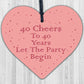 40th Birthday Gifts 40 Cheers To 40 Years Novelty Gift For Him Her Wooden Heart