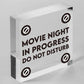 Cinema Room Sign NEON EFFECT Movie Night Dont Disturb Plaque Home Decor Gift