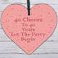 40th Birthday Gifts 40 Cheers To 40 Years Novelty Gift For Him Her Wooden Heart