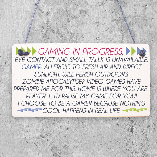 Funny Gaming Sign Gamer Gift For Birthday Christmas Brother Son Gift For Him