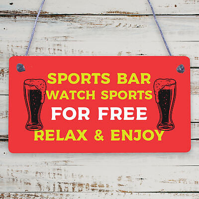 Sports Bar Man Cave Bar Pub Beer Football Hanging Sign Plaque Gift For Him