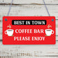 Coffee Bar Hanging Wall Plaque Home Decor Kitchen Cafe Sign Gifts For Women