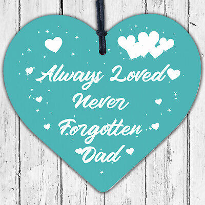 Special Dad Wood Heart Memorial Grave Tribute Plaque Christmas Tree Memorial