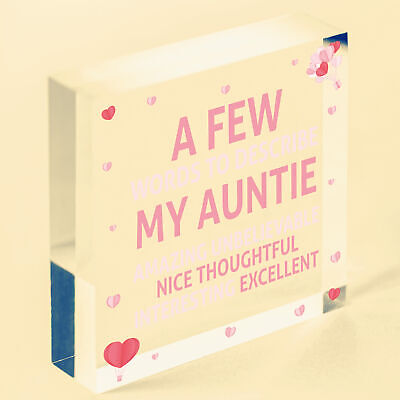 Auntie Gifts Auntie Birthday Card Gift Wood Heart Plaque Mothers Day Sister Gift