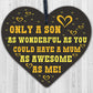 Son Gifts From Mum Novelty Wood Engraved Keyring Funny Birthday Gift For Son