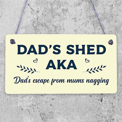 Funny Dads Shed Sign Hanging Man Cave Garden Plaque Fathers Day Gift For Dad