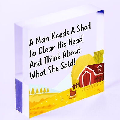 FUNNY Shed Sign Man Cave Garage Home Garden Husband Bar Pub Hanging Plaque Gift