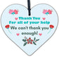 Thank You For Your Help Gift For Teacher Nurse Volunteer Carer Wooden Heart