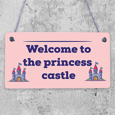 Princess Castle Plaque Door Playroom Bedroom Sign Gift Baby Girl Fairytale Decor