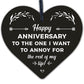 Anniversary Gift Funny Humour Cheeky Joke Husband Wife Gift Wooden Heart