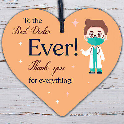 Thank You Gift For Doctor Wood Heart Gift For Him or Her Volunteer Gift Keepsake