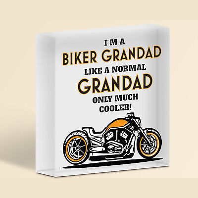 Biker Grandad Hanging Heart Plaque Sign Funny Motorcycle Gift Cool GRANDADS