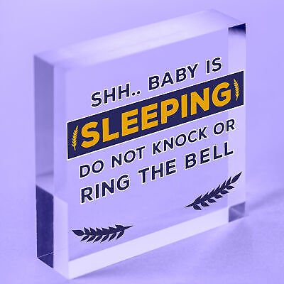 Shh.. Baby Is Sleeping Do Not Disturb Nursery Hanging Plaque Baby Door Cot Sign