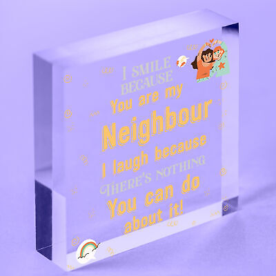 Best Neighbour Funny Gifts Wood Heart Birthday Christmas Gift For Best Neighbour