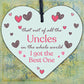 Uncle Gifts For Birthday Christmas Wooden Heart Uncle Ornament Decoration Card