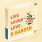 Live Love Laugh Hanging Garden Sign Novelty Plaque For Garden Shed Home Decor