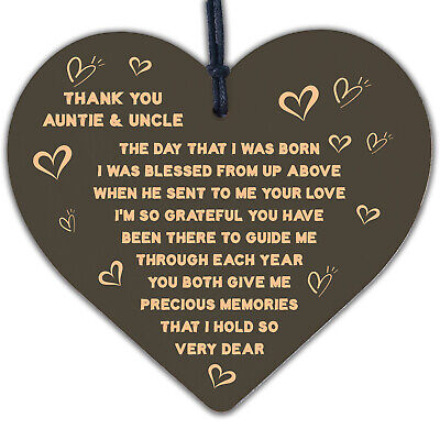 Auntie And Uncle Gifts For Christmas Wooden Heart Aunt Uncle Gifts THANK YOU