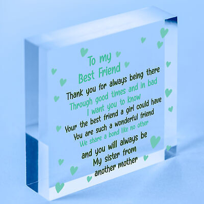 Thank You Poem Friendship Gift Engraved Heart Best Friend Birthday Christmas