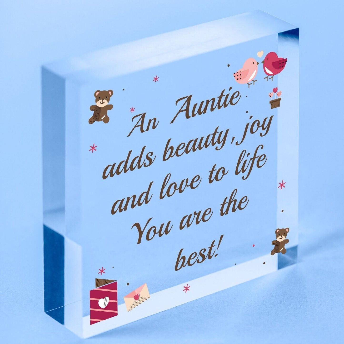 Auntie Gifts Thank You Sign Wooden Heart Plaque Birthday Gift For Her Women