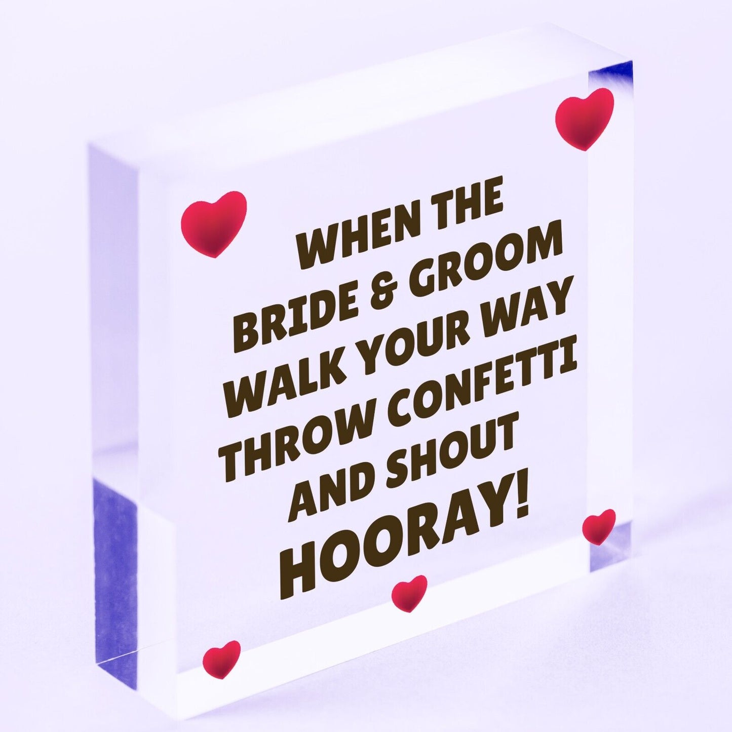 Throw Confetti And Shout Hooray Cute Hanging Wedding Day Plaque Decoration Sign