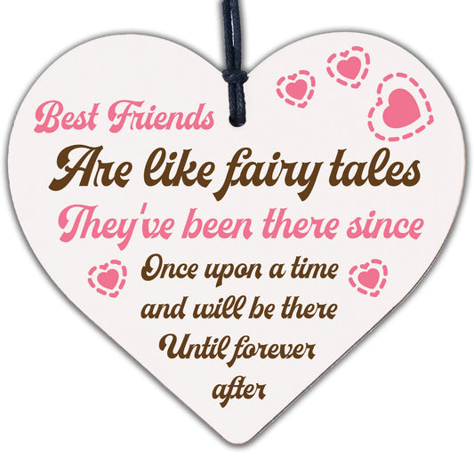 Best Friend Friendship Plaque Wooden Heart Thank You Christmas Birthday Gifts