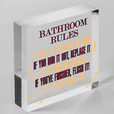 Bathroom Rules Marble Theme Home Decor Bathroom Toilet Sign Home Gift