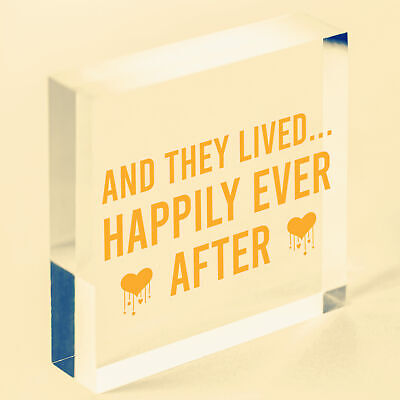 And They Lived Happily Ever After Hanging Wedding Day Plaque Table Decor Sign