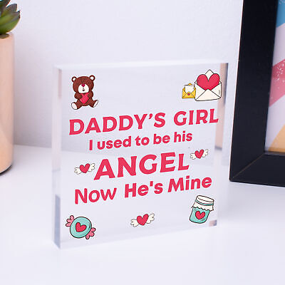 Daddy's Girl Wooden Heart Grave Memorial Father's Day Bereavement Sign Plaques