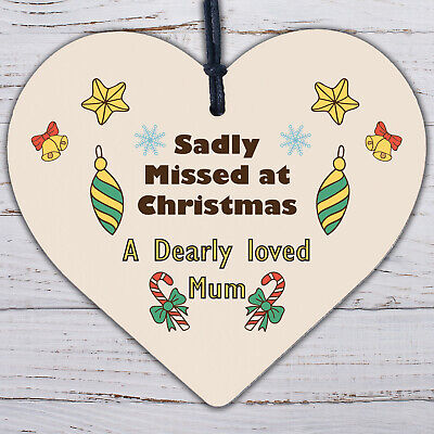 Christmas Memorial Decoration For Mum Mirror Acrylic Heart Tree Decoration Gift