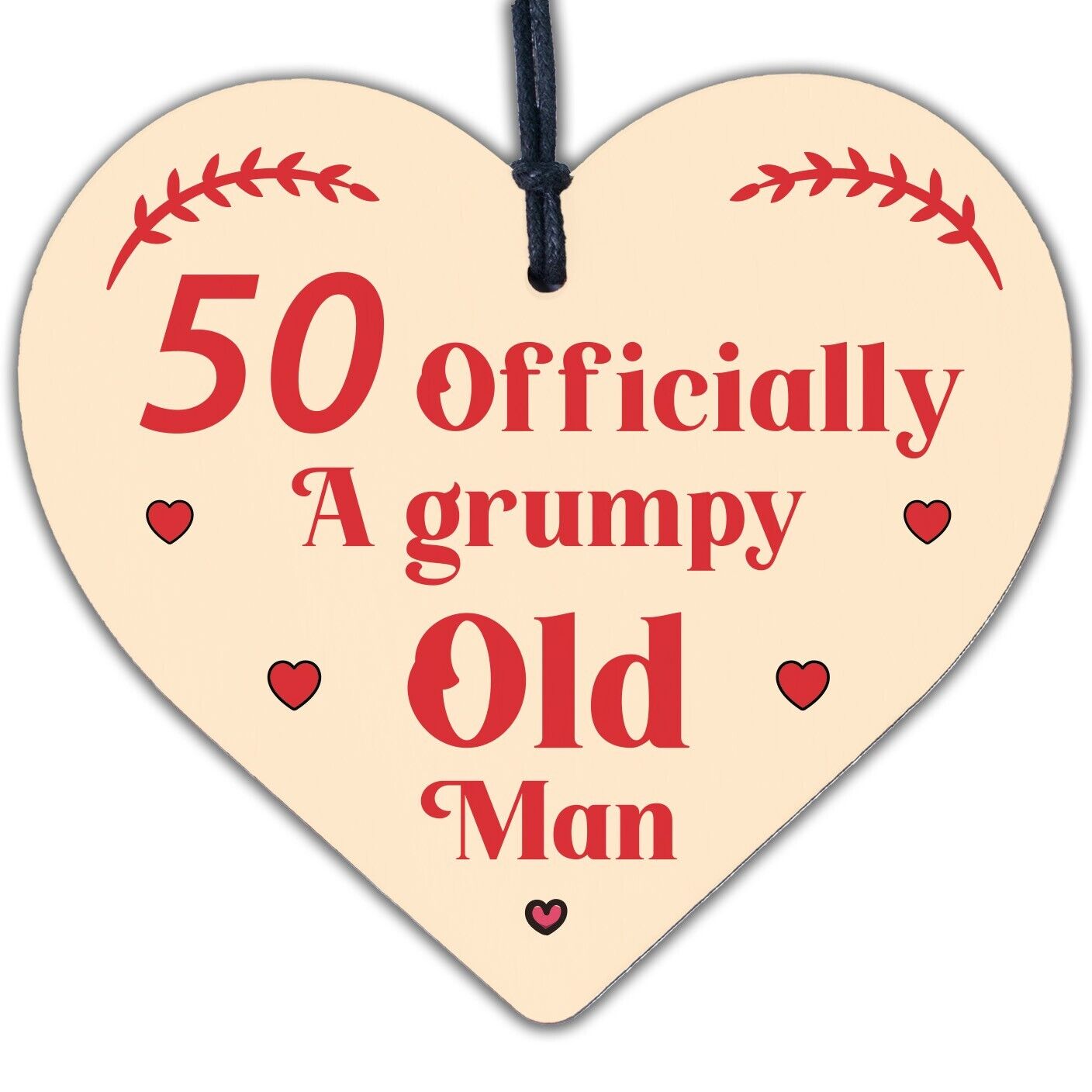 Rude 50th Birthday Funny Wooden Heart Birthday Gift For Dad Uncle Gift For Him