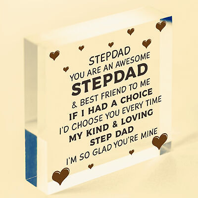 Step Dad Fathers Day Gifts for Best Step Dad Wooden Heart Gift For Him Stepdad